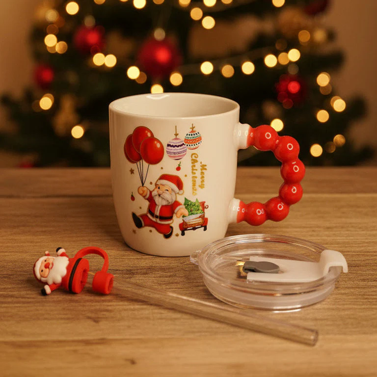 🎅 Festive “Merry Christmas” Santa Mug with Straw & Lid Set - Image 13