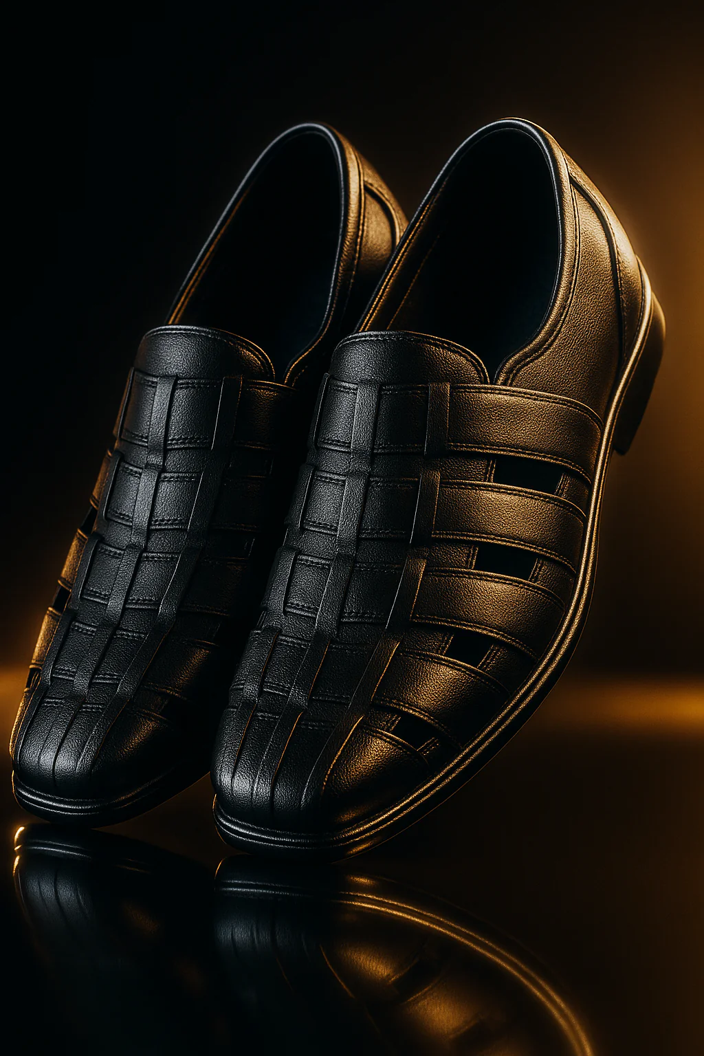 Casual Black Sandals for Men (N) - Image 2
