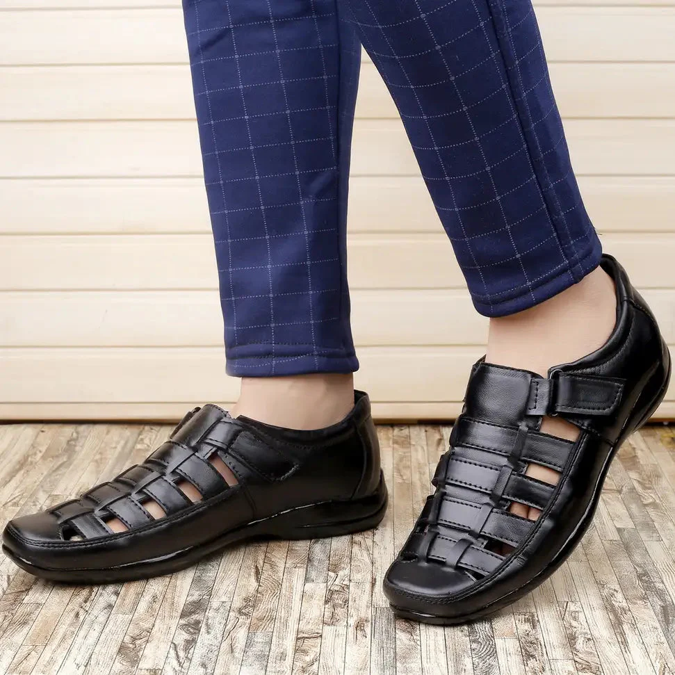 Casual Black Sandals for Men (N) - Image 3