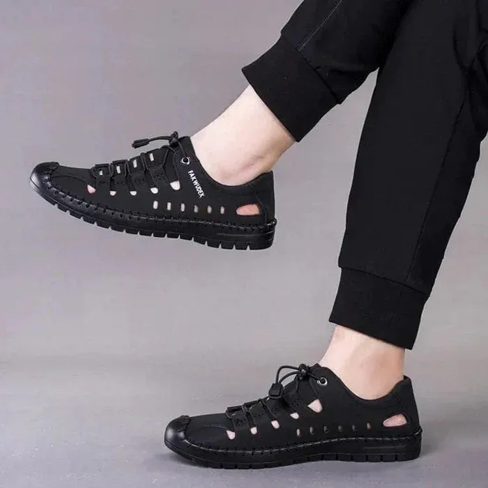 Casual Black Sandals for Men (N) - Image 5