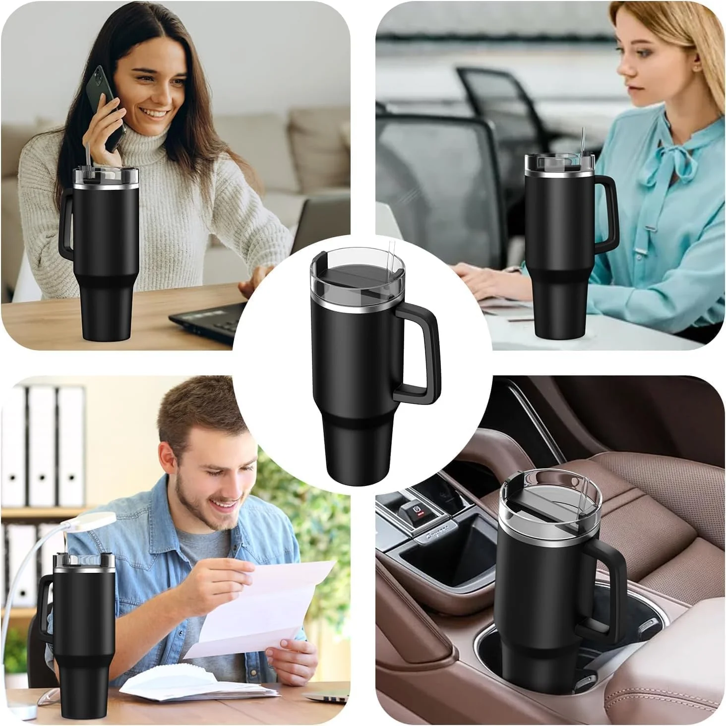 UltraCool 1.2L Steel Tumbler | With Handle & Straw (Color may Vary) - Image 3