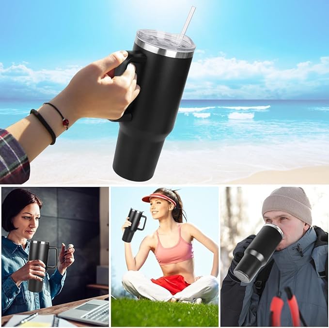 UltraCool 1.2L Steel Tumbler | With Handle & Straw (Color may Vary) - Image 8