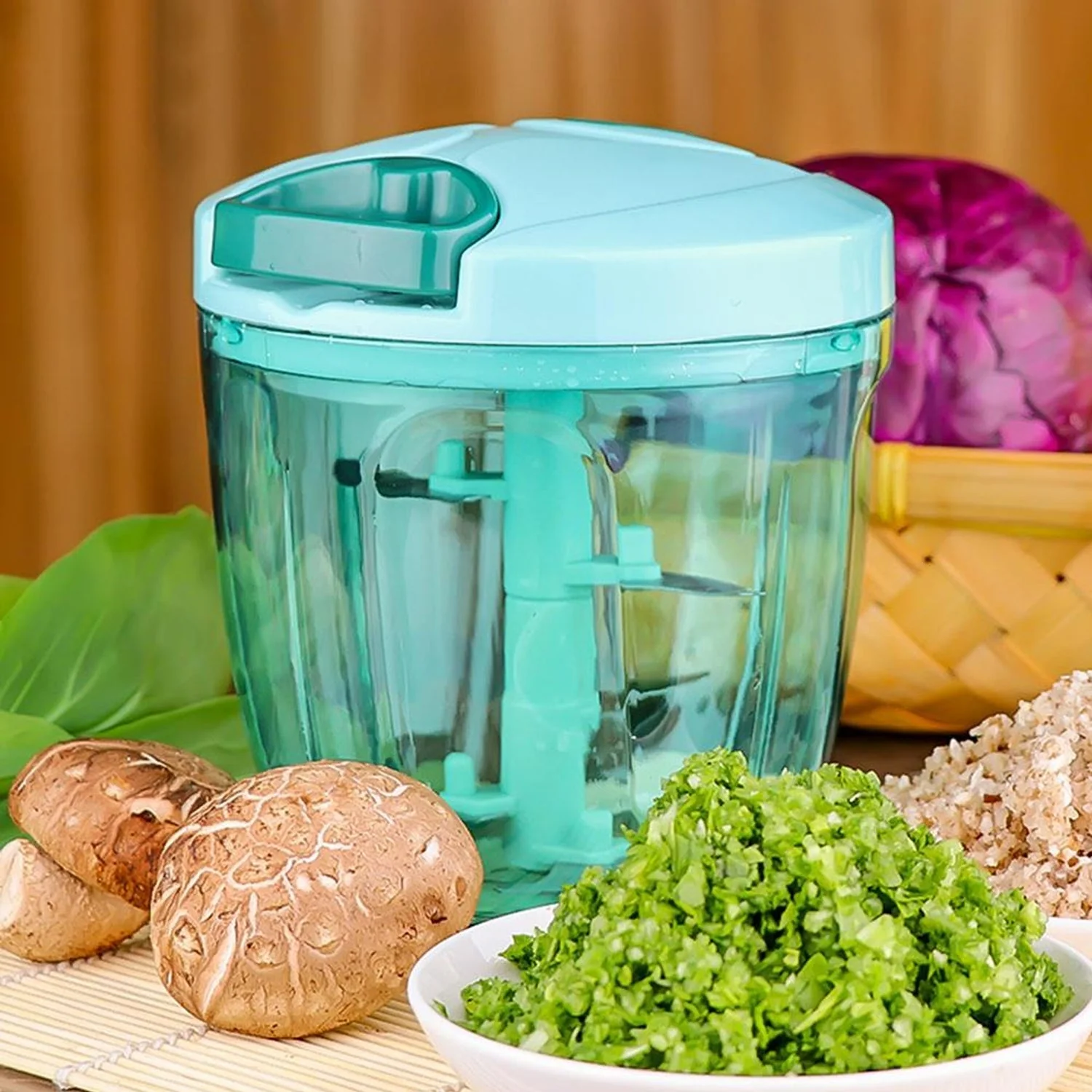 Manual Stainless Steel Compact Extra Sharp Hand Held Vegetable Chopper / Slicer with 5 Blades - Image 9