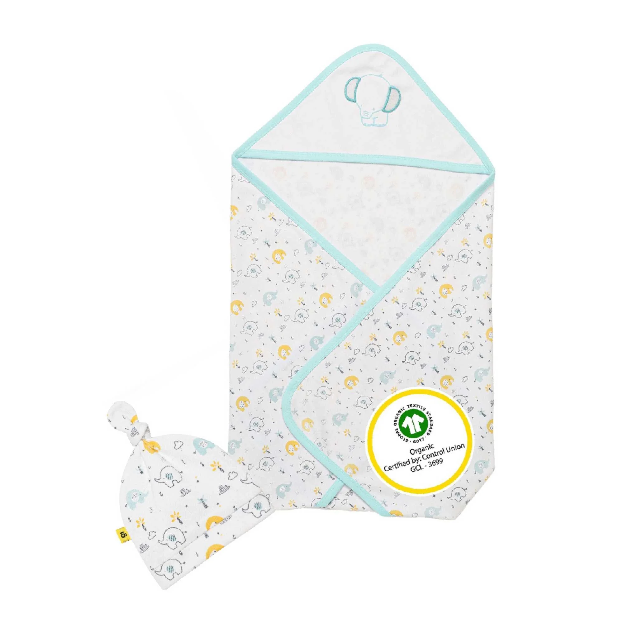 100% Cotton Baby Blanket Wrap With Knotted Cap | Set Of 2 - Image 11