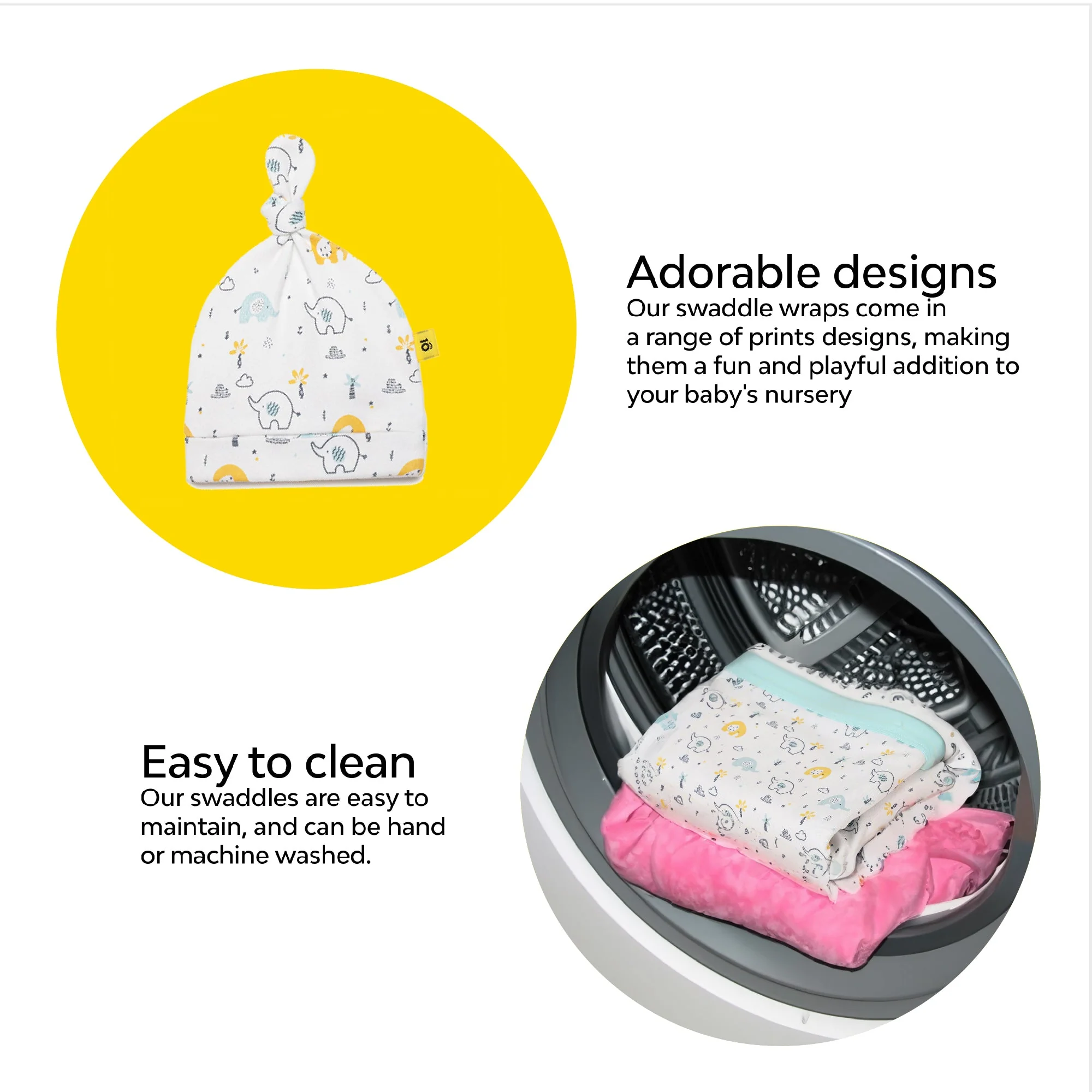 100% Cotton Baby Blanket Wrap With Knotted Cap | Set Of 2 - Image 15