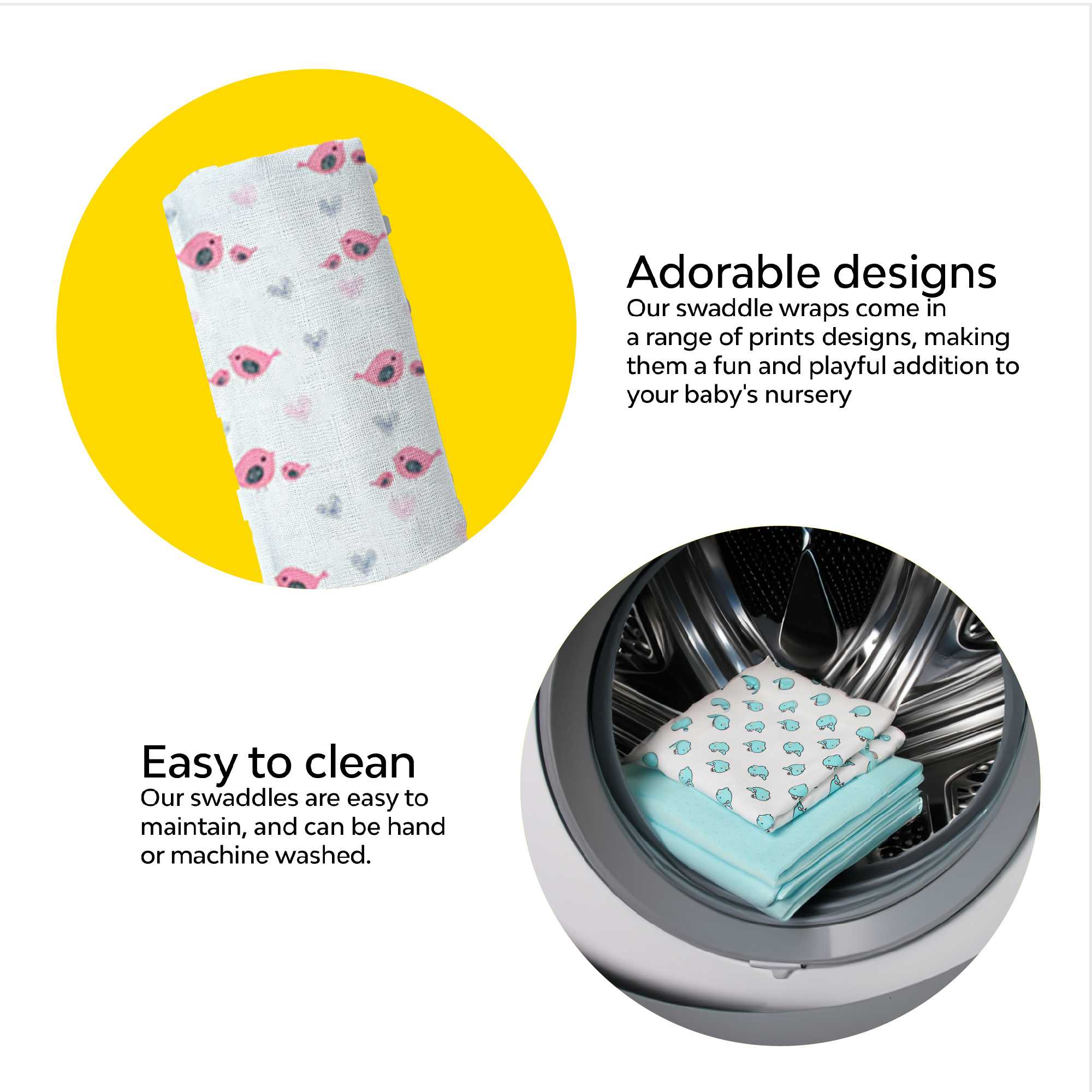 100% Cotton Baby Blanket Wrap With Muslin Swaddle | Set Of 2 - Image 11