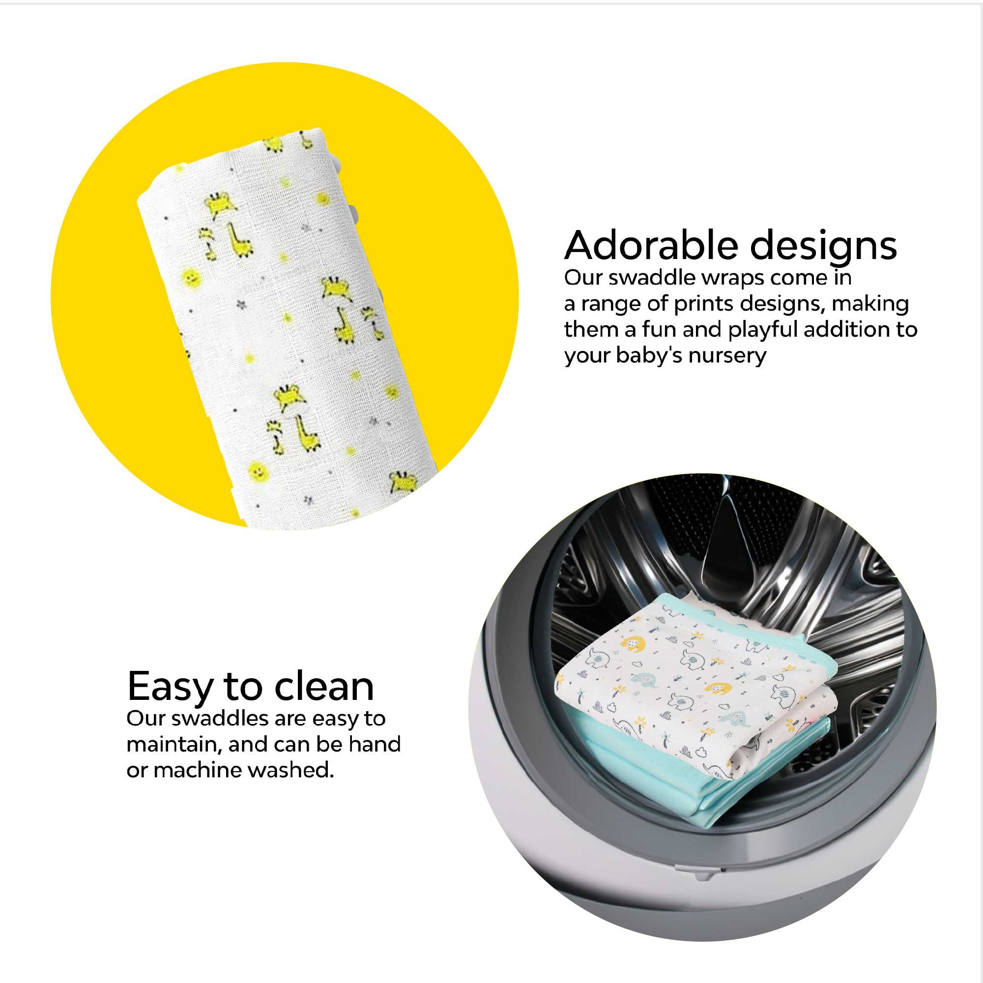 100% Cotton Baby Blanket Wrap With Muslin Swaddle | Set Of 2 - Image 4