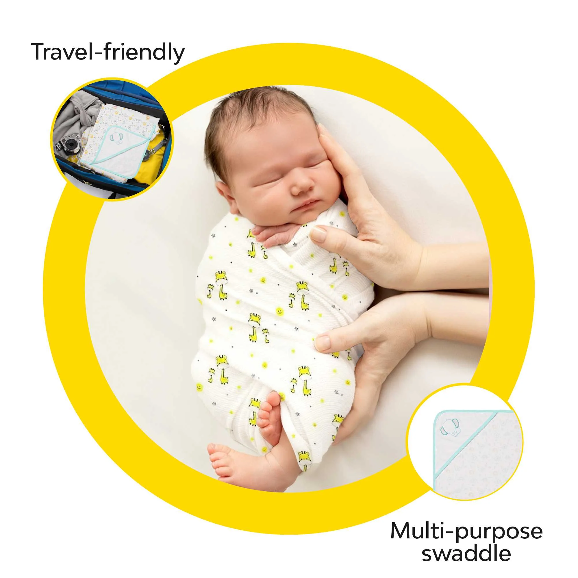 100% Cotton Baby Blanket Wrap With Muslin Swaddle | Set Of 2 - Image 5