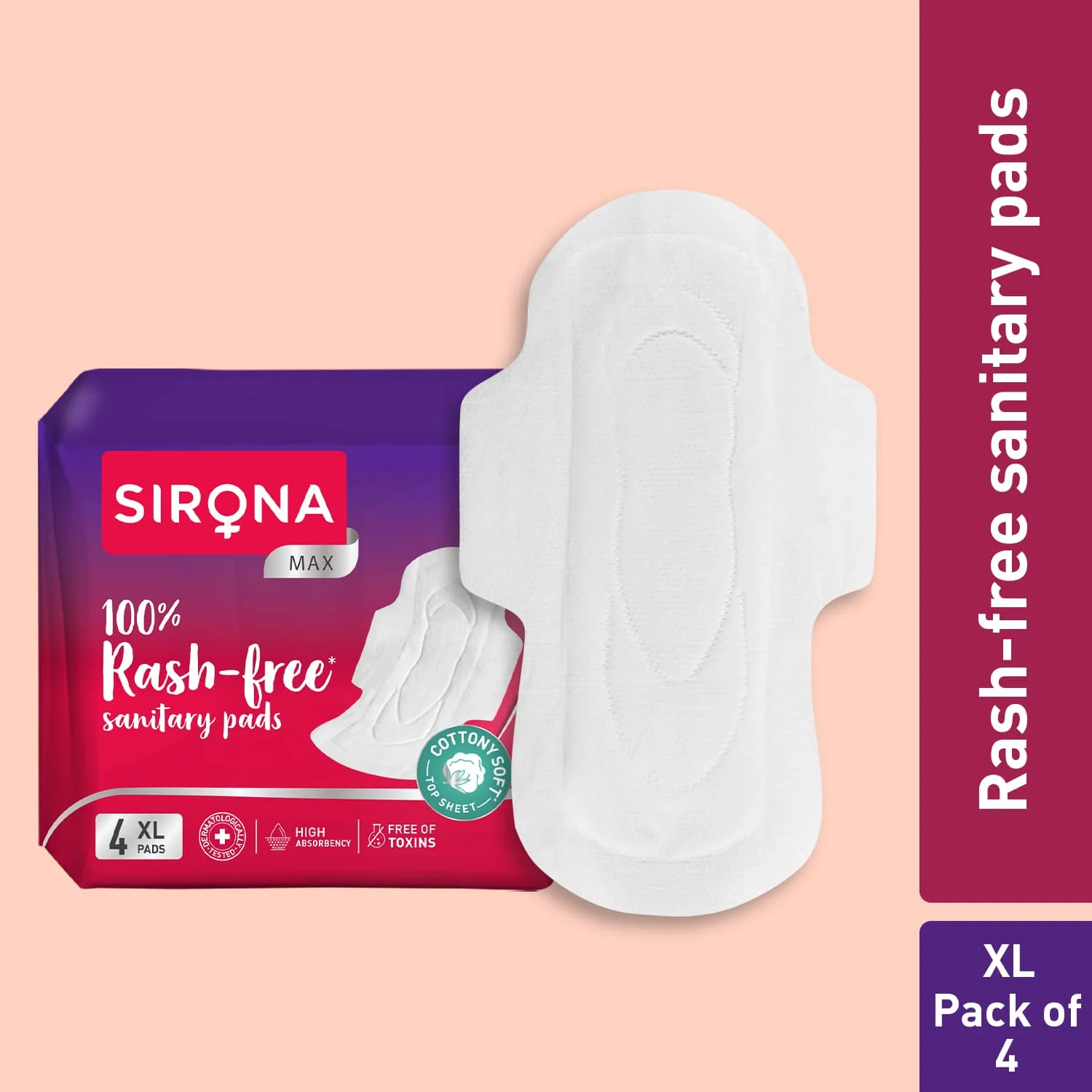100% Rash Free XL Sanitary Pads For Heavy Flow (1 Pack of 30 Pads) - Image 178