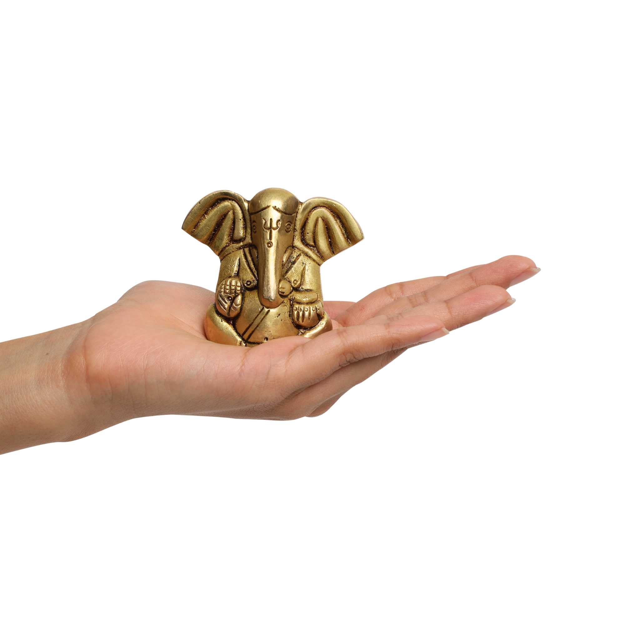 10Club Gift Box | 100% Pure Brass Appu Ganesh Idol For Home | Antique Finish - Image 4