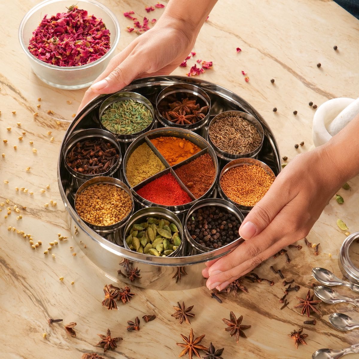 12 in 1 Stainless Steel Masala Box - Image 137