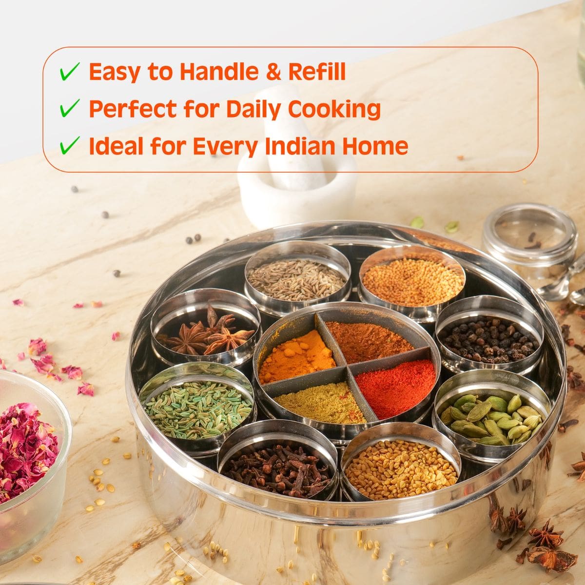 12 in 1 Stainless Steel Masala Box - Image 6