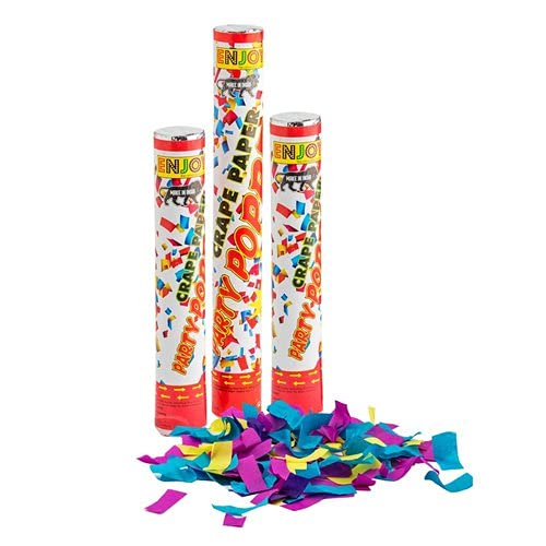 12 Inch Sparkle Colorful Crepe Paper Shower Party Poppers (Pack of 2) - Image 2