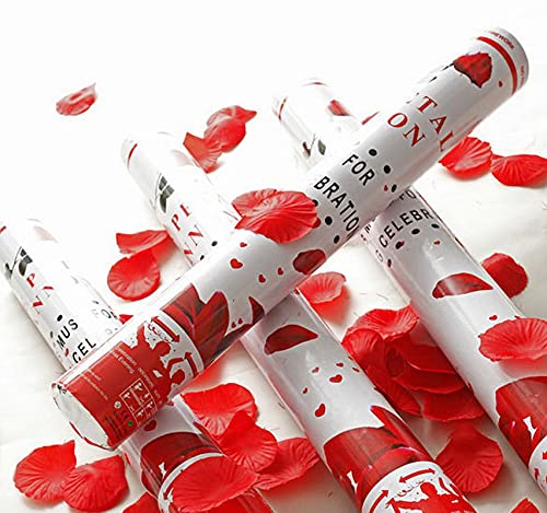 12 Inch Sparkle Rose Petals Paper Shower Party Poppers (Pack of 2) - Image 3