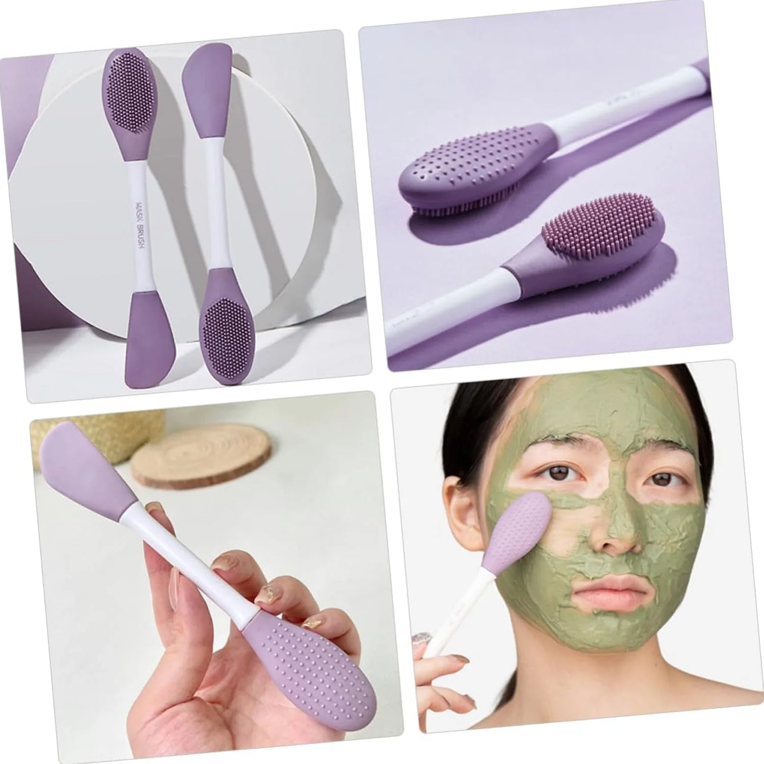 Double-headed Silicone Mask Brush Face Cleansing and Applying Mud Mask Beauty Salon Special Brush Smear Tool Facial Scrub Silicone Wash Scrubber Face Tools (1 Pc) - Image 5