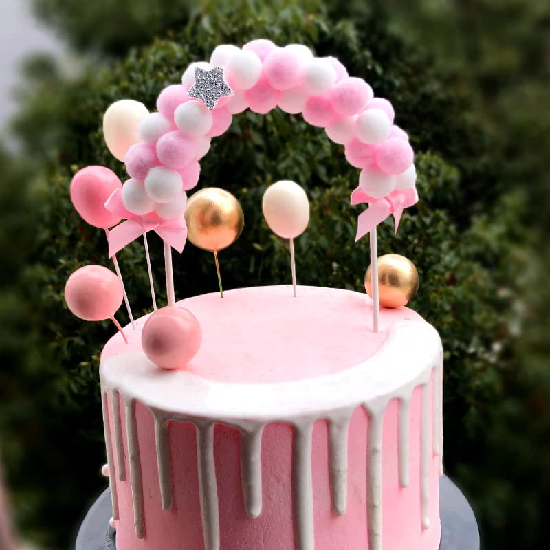 13*20 cm Purple Arch Pom Pom Cake Topper - Image 2