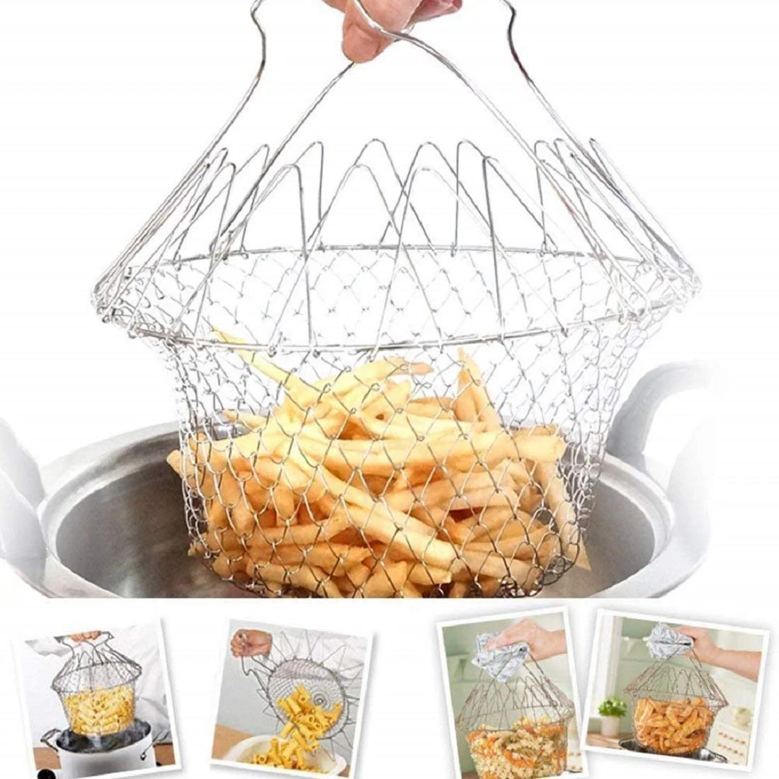 139 Foldable Strainer Chef Basket - Image 6