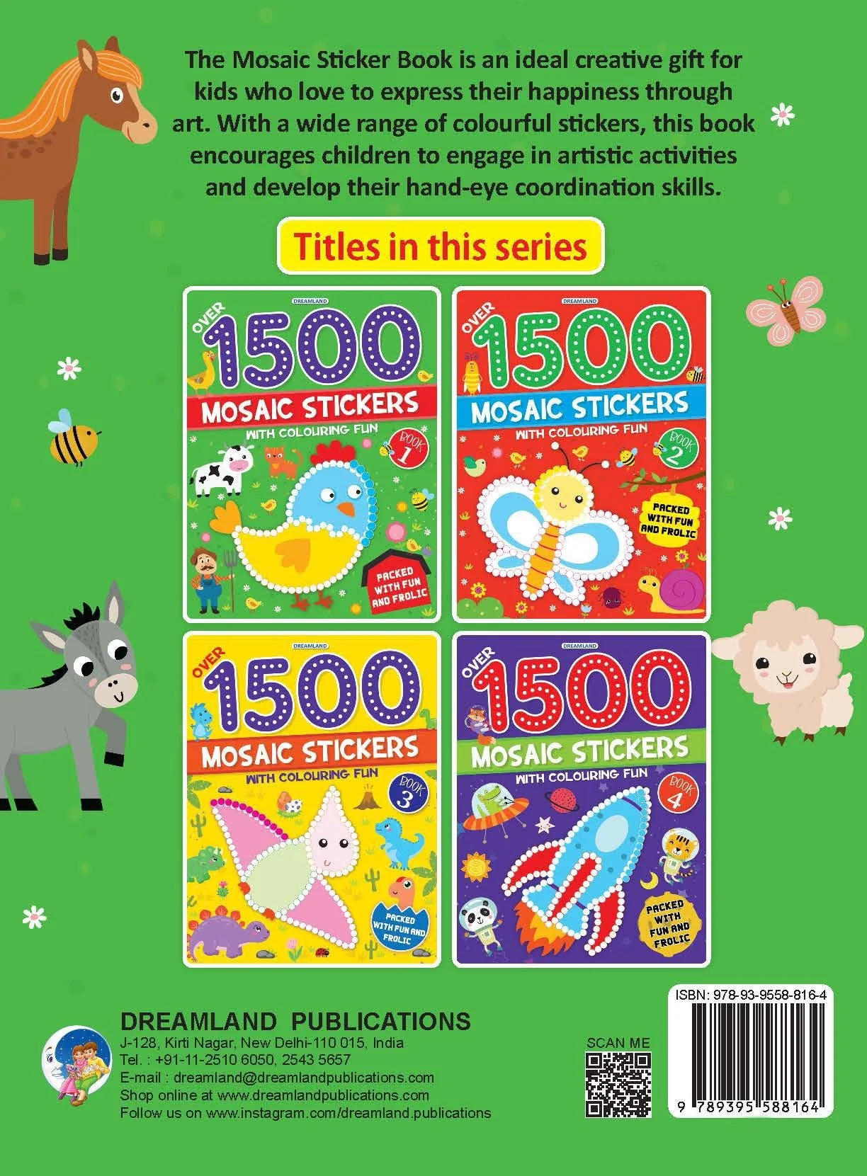 1500 Mosaic Stickers Book 1 with Colouring Fun  - Sticker Book for Kids Age 4 - 8 years - Image 11