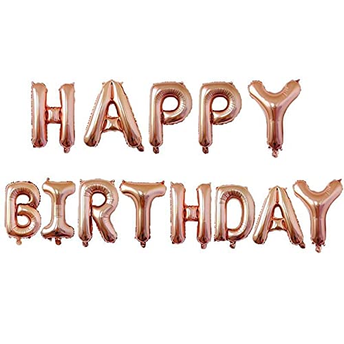 16 Inch 11th Happy Birthday Alphabets & 16 Inch 11 Number Rosegold Foil Balloon - Image 5