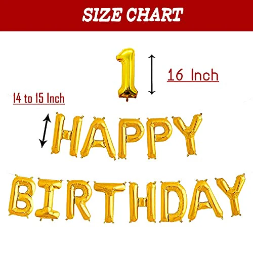 16 Inch 13th Happy Birthday Alphabets & 16 Inch 13 Number Gold Foil Balloon - Image 3