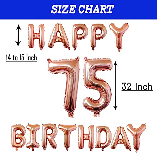 16 Inch 15th Happy Birthday Alphabets & 32 Inch 15 Number Rosegold Foil Balloon - Image 2