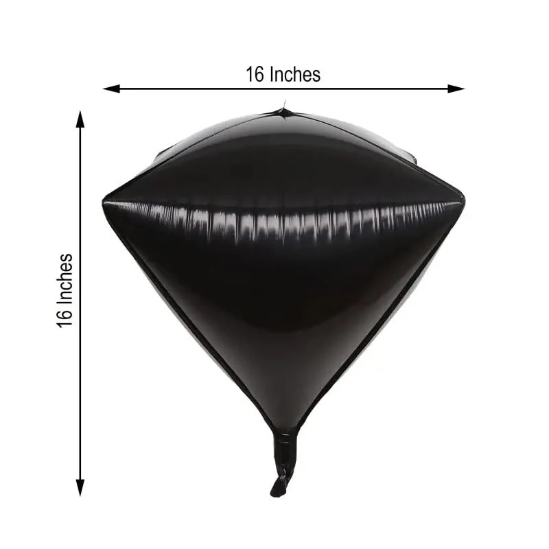 16 Inch 4D Diamond Foil Balloons Helium Diamond Balloon (Black) - Image 2
