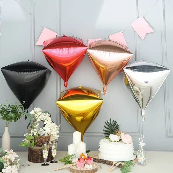 16 Inch 4D Diamond Foil Balloons Helium Diamond Balloon (Silver) - Image 3