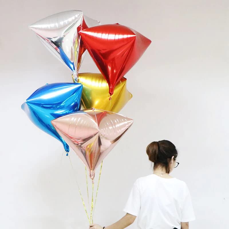 16 Inch 4D Diamond Foil Balloons Helium Diamond Balloon (Silver) - Image 4