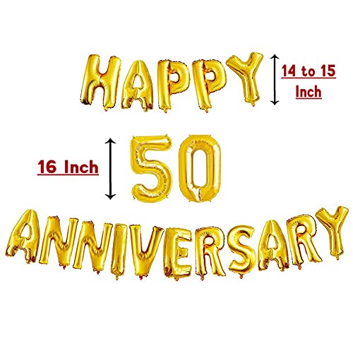 16 Inch 5th Happy Anniversary Alphabets & 16 Inch 5 Number Gold Foil Balloon - Image 2