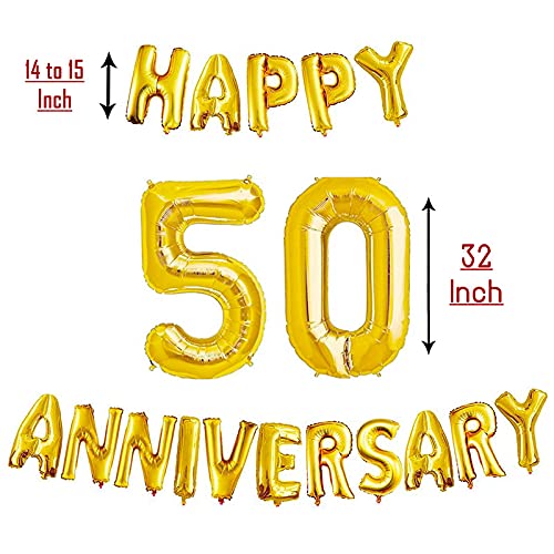 16 Inch 5th Happy Anniversary Alphabets & 32 Inch 5 Number Gold Foil Balloon - Image 4