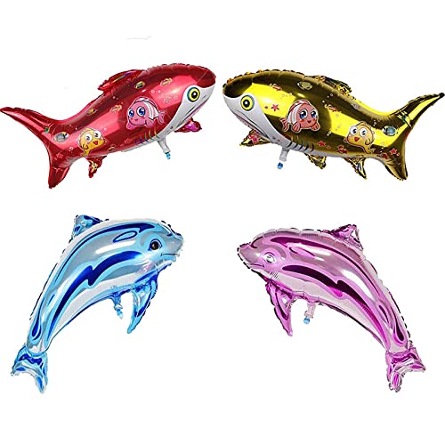 16 Inch Blue Solid Fish Shape/Shark Foil Balloon  Supplies (Pack of 1) - Image 3