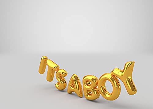 16 Inch Golden It's A Boy 7 Letters Foil Balloon - Image 3