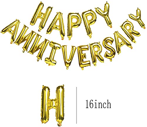 16 Inch Happy Anniversary Alphabets Letters Rose Gold Foil Balloons Banner - Image 3