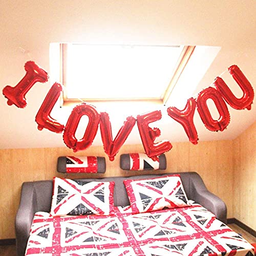 16 Inch I Love You Alphabets Letters Red Color Foil Balloon - Image 2