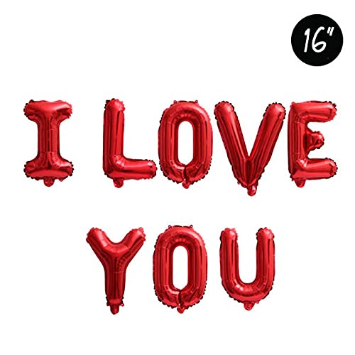 16 Inch I Love You Alphabets Letters Red Color Foil Balloon - Image 3