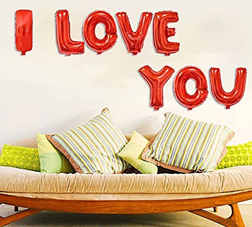 16 Inch I Love You Alphabets Letters Red Color Foil Balloon - Image 4
