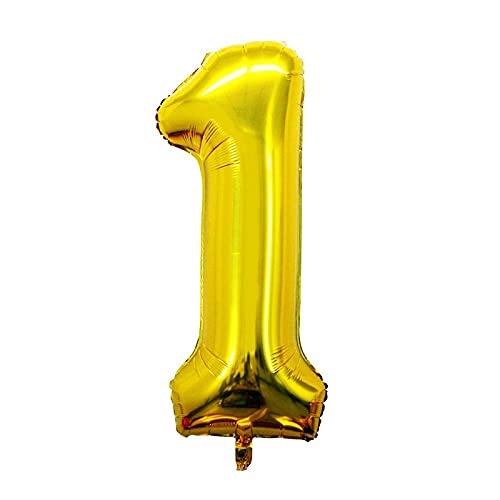16 Inch Number 1 Gold Foil Balloon With 5 Pcs Confetti Balloons - Image 2