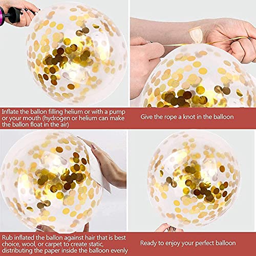 16 Inch Number 20  Gold Foil Balloon With 30 Pcs Confetti Balloons - Image 7