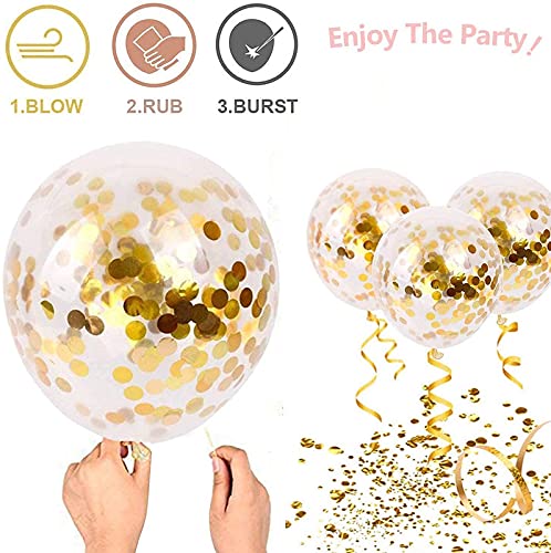 16 Inch Number 35  Gold Foil Balloon With 10 Pcs Confetti Balloons - Image 4