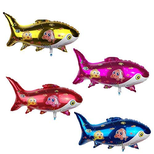 16 Inch Pink Solid Fish Shape/Shark Foil Balloon  Supplies (Pack of 1) - Image 2