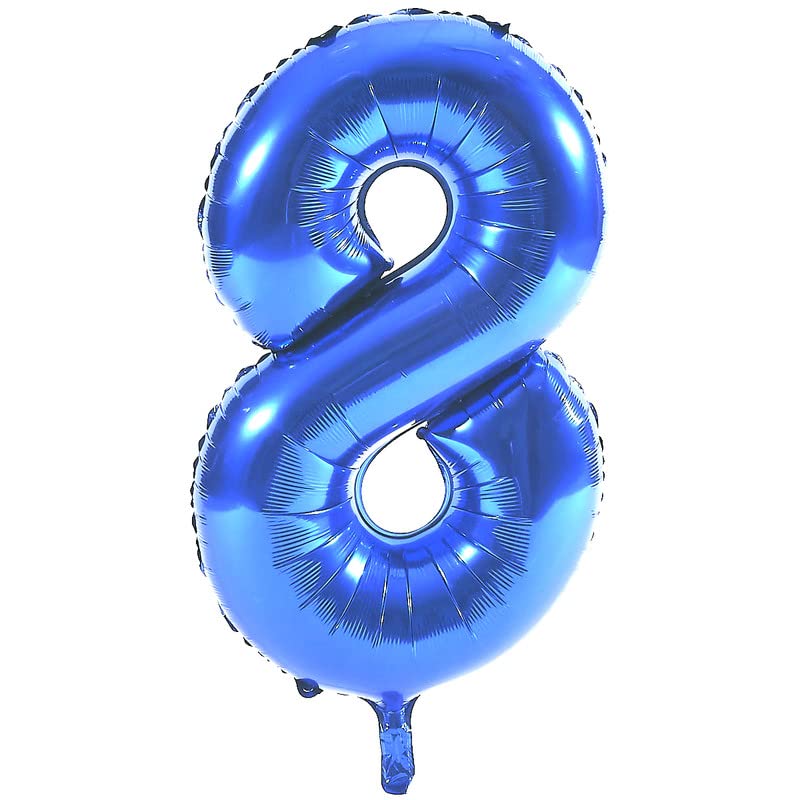 16 Inch Solid 18 Number Blue Foil Balloon - Image 3