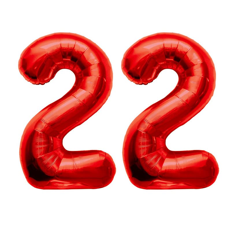 16 Inch Solid 22 Number Red Foil Balloon
