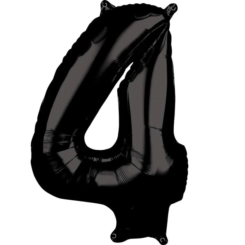 16 Inch Solid 24 Number Black Foil Balloon - Image 3