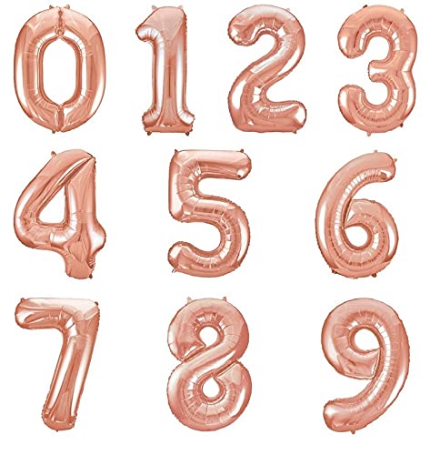 16 Inch Solid 4 Number Rosegold Foil Balloon - Image 2