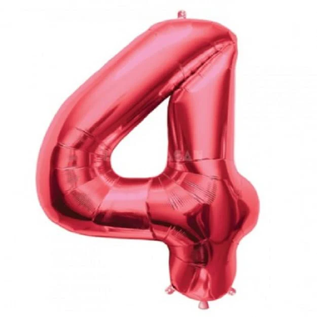 16 Inch Solid 45 Number Red Foil Balloon - Image 2