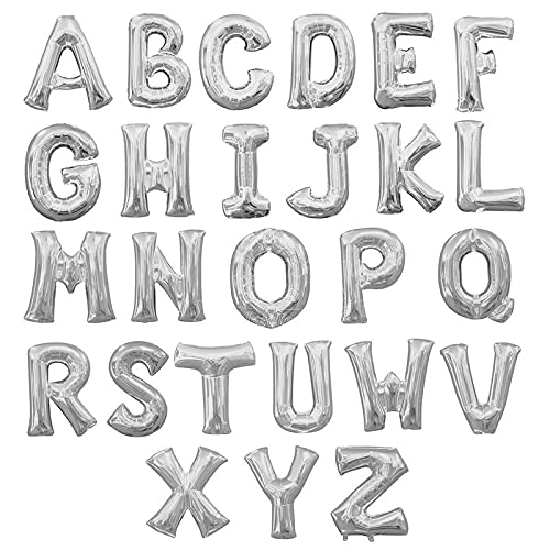 16 Inch Solid Q Alphabet / Letters Silver Foil Party Balloon - Image 2