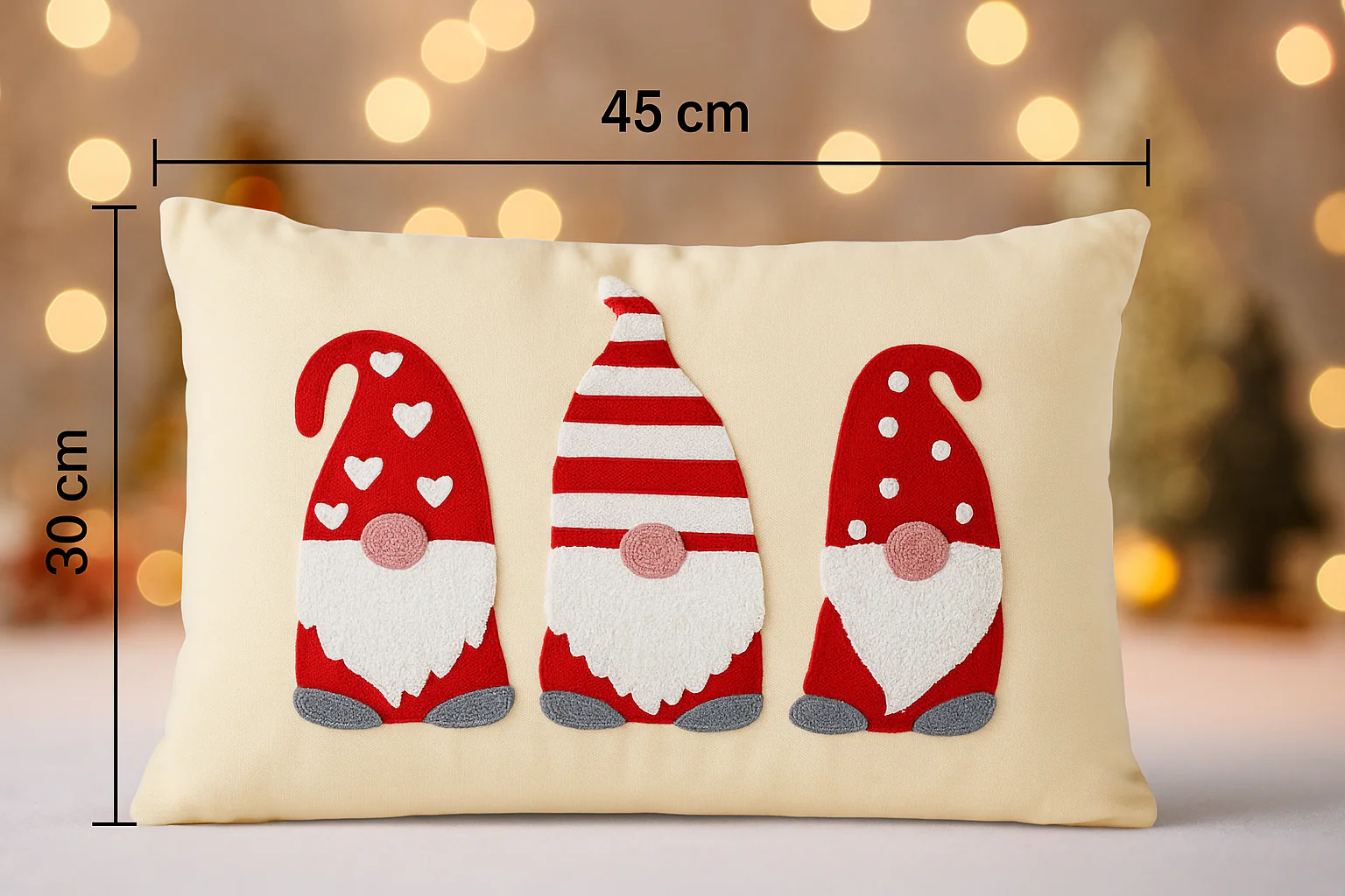 16 x 26 CM set of 2 Tree Embroidery velevt pillow with filler - Image 8