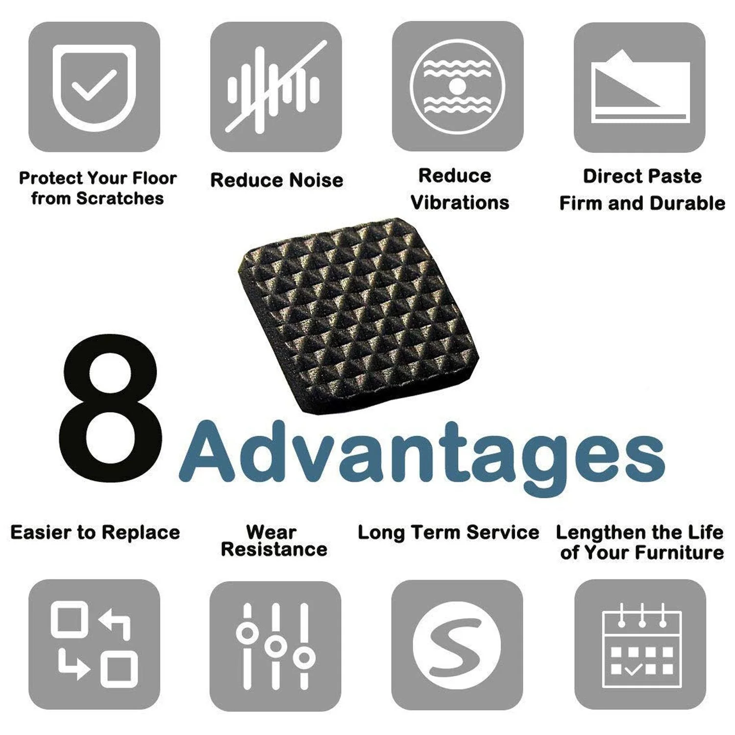 Self Adhesive Furniture Pads - Square - Image 8