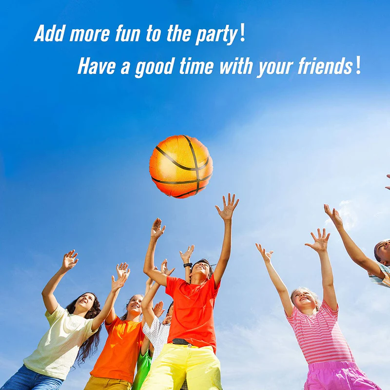 18 Inch Basketball Shape Foil Balloon (Multicolor) (Pack of 1) - Image 5