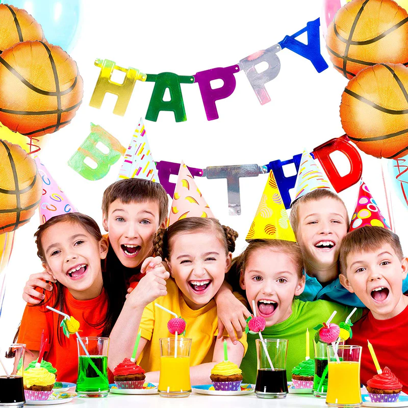18 Inch Basketball Shape Foil Balloon (Multicolor) (Pack of 1) - Image 7